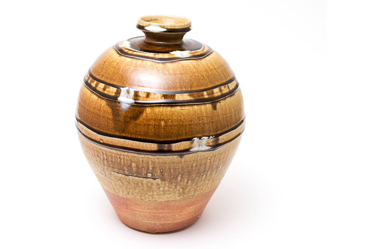 Phil Rogers March 2017 Ceramics Exhibition Large Wood Ash Vase With Pours Events | Phil Rogers Ceramics Exhibition | 25/3/17